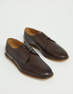 Коричневые туфли на шнуровке с тиснением H by Hudson Crayford - Коричневый