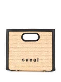 Sacai соломенная сумка с логотипом