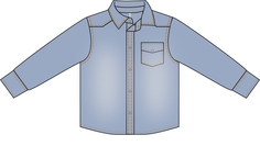 Сорочка с длинным рукавом для мальчика Деним голубая Barkito