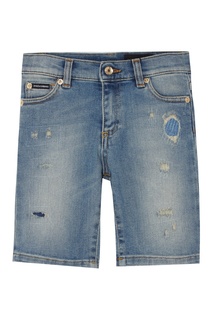 Голубые джинсовые шорты Dolce&Gabbana Children