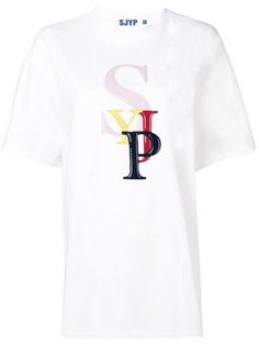 SJYP футболка с нашивкой-логотипом