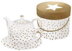 Заварочные чайники Paperproducts Design Набор заварник+чашка+блюдце в подарочной упаковке The Star Money с настоящим золотом