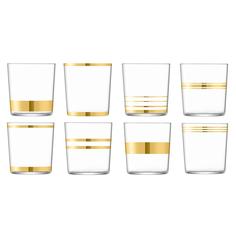 Наборы стаканов LSA Набор из 8 стаканов с золотым декором Deco 390 мл