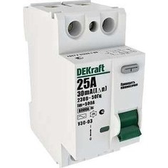 Выключатель дифференциального тока (УЗО) DeKraft 2п 32А 30мА тип AC 6кА УЗО-03 (14055DEK)