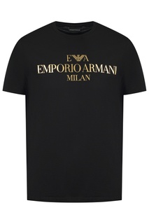 Футболка с золотистой надписью Emporio Armani