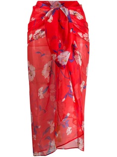 Ermanno Scervino пляжная юбка с запахом и цветочным принтом