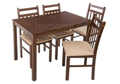 Обеденная группа Ludon стол и 4 стула, коричневый/бежевый (1848) Home Me