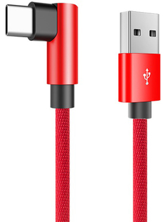 Аксессуар Rock USB - USB Type-C L-Shape Metal Charge&Sync 1.2m Red