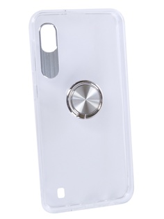 Аксессуар Чехол DF Plastic + Silicone для Samsung Galaxy A10 с кольцом-держателем Silver sTRing-01