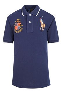 Синее поло с вышивкой Polo Ralph Lauren Kids