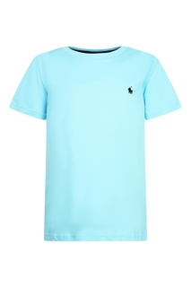 Голубая футболка с логотипом Polo Ralph Lauren Kids