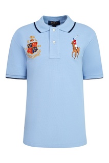 Голубое поло с отделкой Polo Ralph Lauren Kids