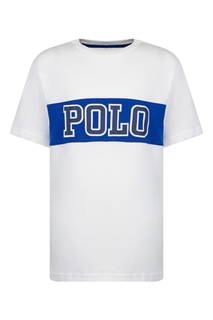 Белая футболка с надписью Polo Ralph Lauren Kids
