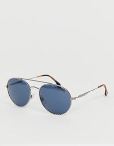 Круглые солнцезащитные очки в металлической оправе Carerra - Синий Carrera
