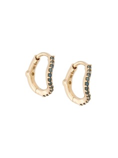 Maria Black 14kt yellow gold and sapphire Wave huggies