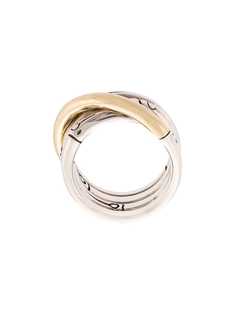 John Hardy 18kt yellow and sterling silver Bamboo band ring