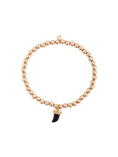 Sydney Evan "14kt gold, onxy and diamond horn charm beaded bracelet"
