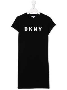 Dkny Kids платье-футболка с принтом логотипа