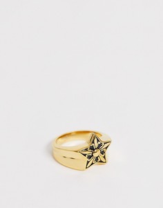 Золотистое кольцо со звездой Seven London - Золотой