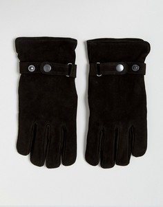 Черные замшевые перчатки French Connection - Черный
