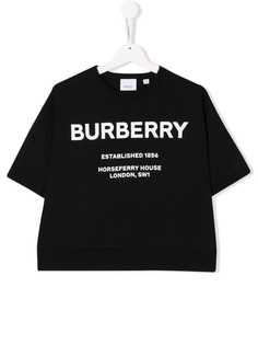 Burberry Kids футболка с контрастным логотипом