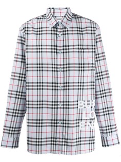 Burberry рубашка в клетку Vintage Check с логотипом