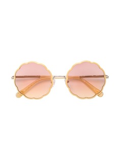 Chloé Kids солнцезащитные очки в зазубренной круглой оправе