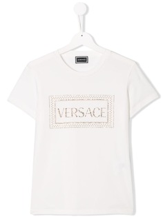 Young Versace футболка с логотипом и кристаллами