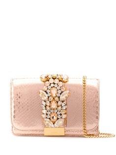 Gedebe Clicky snakeskin effect clutch