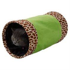 Домики, лежаки, переноски, когтеточки Тоннель для кошек MAJOR Colour шуршащий зеленый 25х50 см