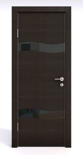 Двери Межкомнатная шумоизоляционная дверь ДО-603 Венге горизонтальный/черное 200х80 Дверная Линия