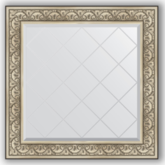 Зеркала для ванной Зеркало в багетной раме Evoform барокко серебро 90x90 см