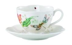 Чайные пары и сервизы Чашка с блюдцем Lenox чашка чайная с блюдцем 240 мл бабочки на лугу стрекоза (LEN812101)