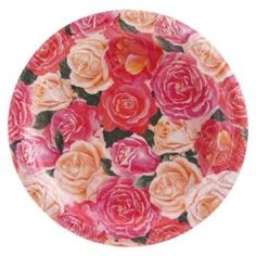 Одноразовая посуда Тарелка картон ламиниров розовый букет Bulgaree Green