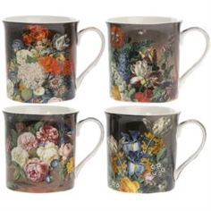 Чайные пары и сервизы Набор кружек Leonardo collection классические цветы 4шт300мл