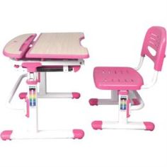Столы, стулья и пуфики Комплект детской мебели парта и стул розовый Kromax (99001)