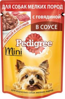 Влажный корм и консервы для собак Корм для собак PEDIGREE Мини с говядиной 85 г