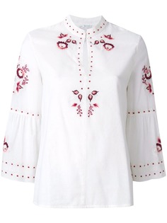 Vilshenko блузка с цветочной вышивкой