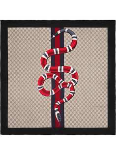 Gucci платок с отделкой Web и принтом Kingsnake