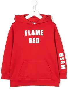 Msgm Kids толстовка Flame Red с капюшоном