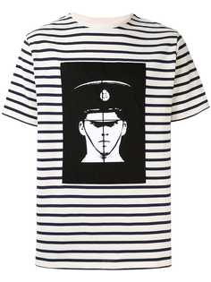 JW Anderson футболка в полоску с принтом Police