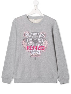 Kenzo Kids свитер с вышитым тигром