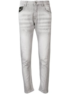 John Richmond джинсы узкого кроя с эффектом разбрызганной краски