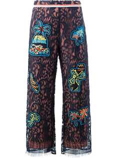 Peter Pilotto lace patch overlay trousers