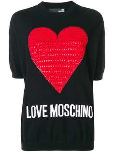 Love Moschino свитер с декором в виде сердца