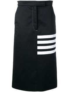 Thom Browne юбка с аппликацией и 4 полосками
