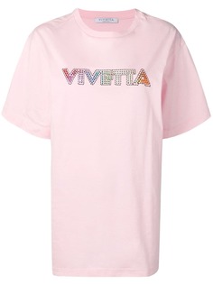 Vivetta футболка оверсайз с логотипом и стразами