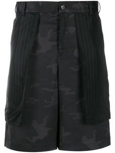 Black Comme Des Garçons шорты-бермуды с камуфляжным принтом