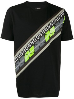 Fendi футболка с перфорацией и логотипом