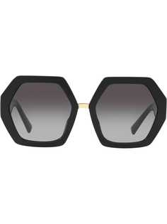 Valentino Eyewear солнцезащитные очки оверсайз с логотипом VLogo